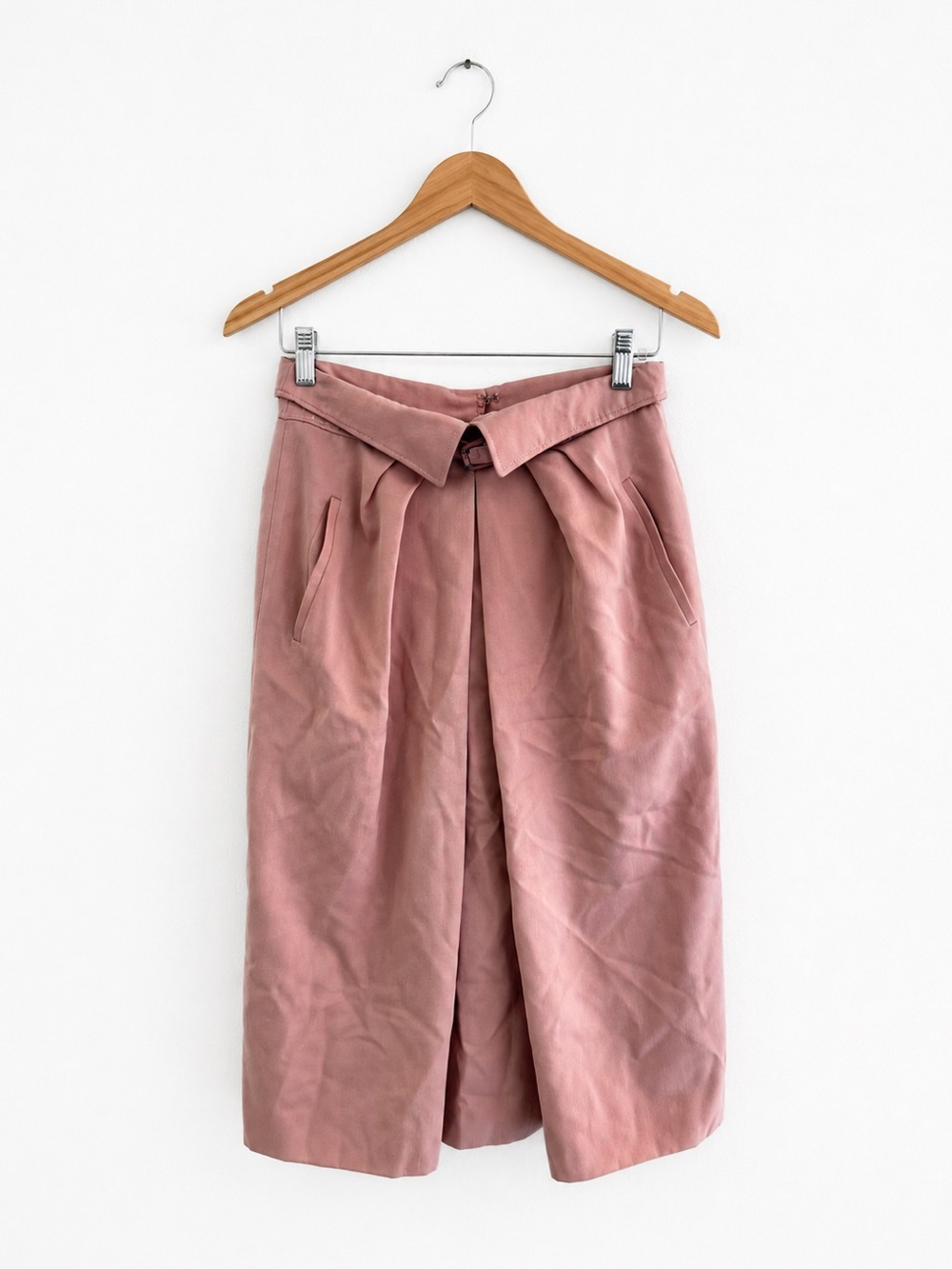 Louis Feraud Vintage 80s Pink Pleated Midi Skirt 6